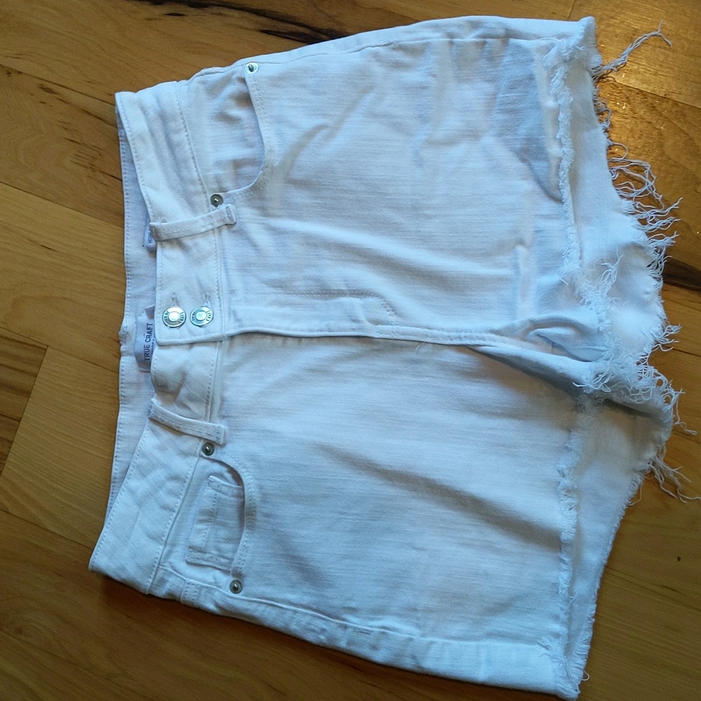 White High Rise Shorts